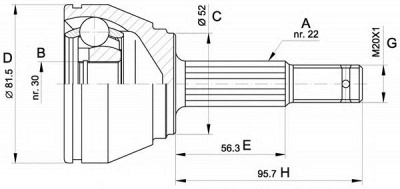 OPEN PARTS cvj547010 -  Шарнирный комплект, приводной вал